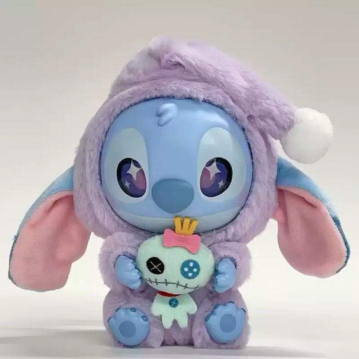 MINISO Disney Stitch Eat Something Before Sleep Series Blind Box 品史迪奇再困也要吃一口系列搪胶毛绒盲盒