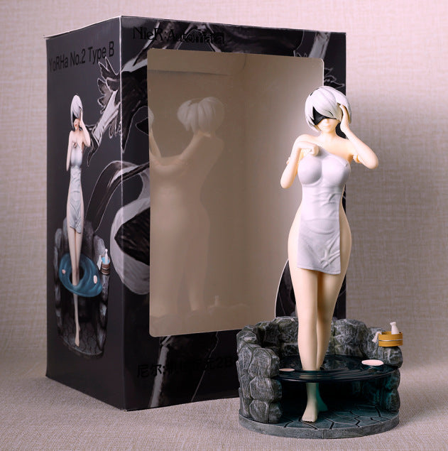 NieR: Automata 2B Bathing Scene PVC Figure - Anime Model, Game Character Statue, Collectible Figurine, Display Model, Action Figure, Fan Merchandise, Gaming Decor