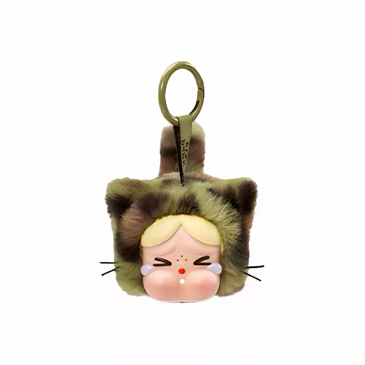Original POPMART CRYBABY Wild but Cutie Series Vinyl Plush Pendant Blind Box CRYBABY哭娃豹豹猫猫系列搪胶毛绒挂件盲盒