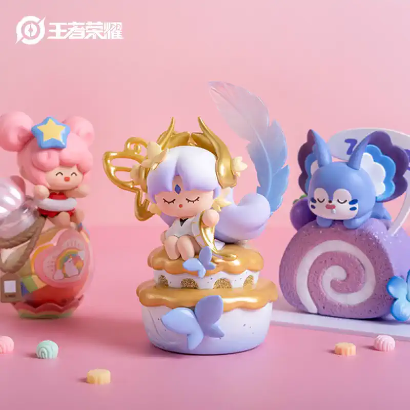 Original King of Glory Canyon Dessert House Series Blind Box Figure Game Peripheral Cute Gift Diao Chan Cai Wenji