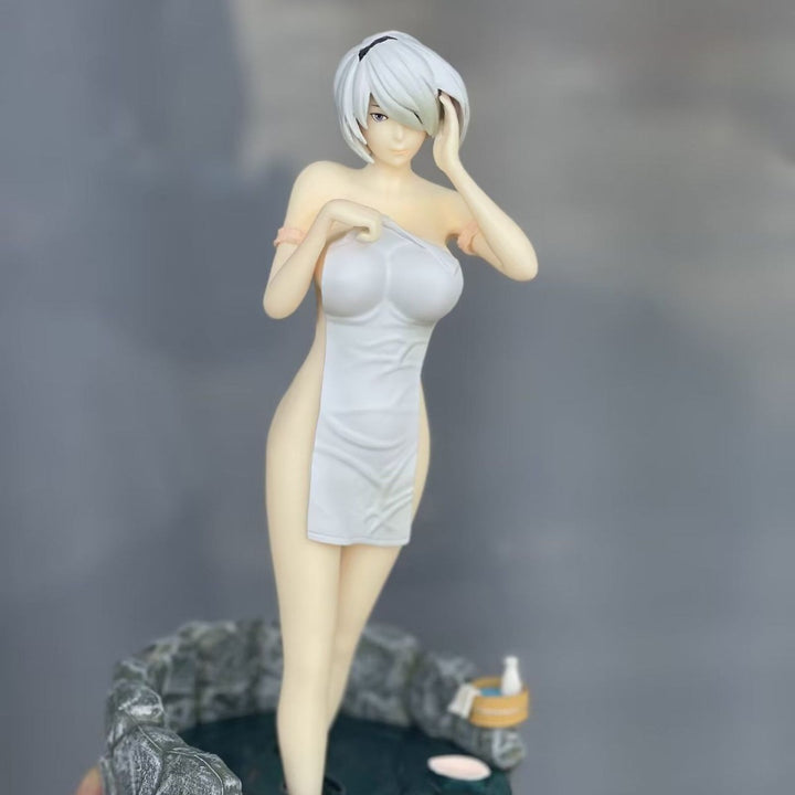 NieR: Automata 2B Bathing Scene PVC Figure - Anime Model, Game Character Statue, Collectible Figurine, Display Model, Action Figure, Fan Merchandise, Gaming Decor