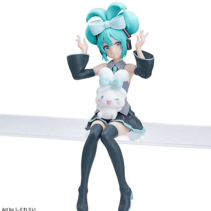 Sega Hatsune Miku With Cinnamoroll Sitting Pose with Raised Hand (Height: 21cm)