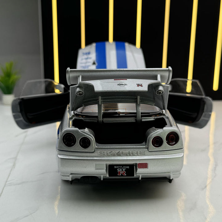 Welly 1:24 Nissan GTR R34 Diecast Model with Sound, Light (Paul Walker Edition)