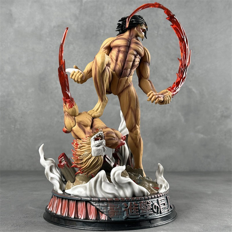 Attack On Titian Eren Battle Form Base Anime Model Figure Statue (29CM Height)