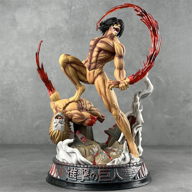 Attack On Titian Eren Battle Form Base Anime Model Figure Statue (29CM Height)