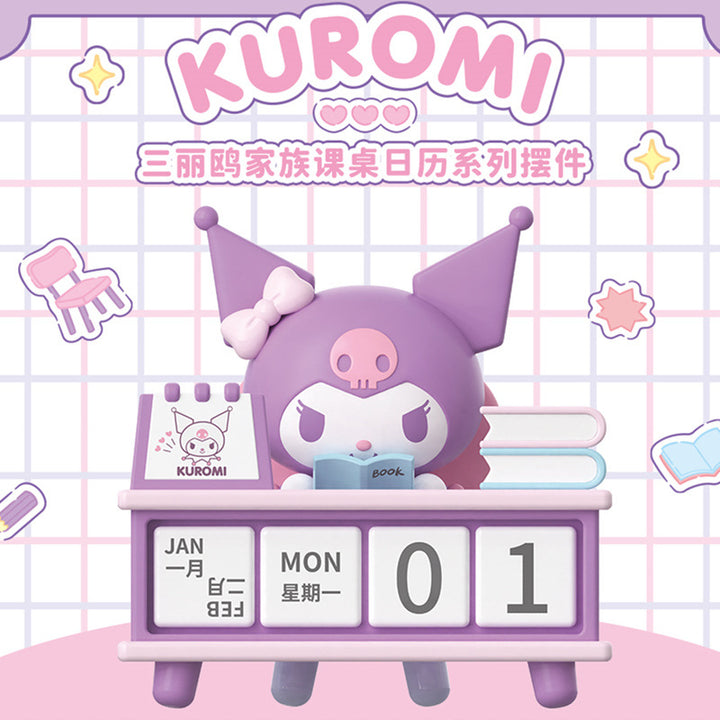 Official Sanrio Family Desk Calendar Series Figures Blind Box / Display Box - Kuromi, Pochacco Figures and Small Ornaments正版三丽鸥家族课桌日历系列公仔盲盒明盒库洛米帕恰狗手办小摆件