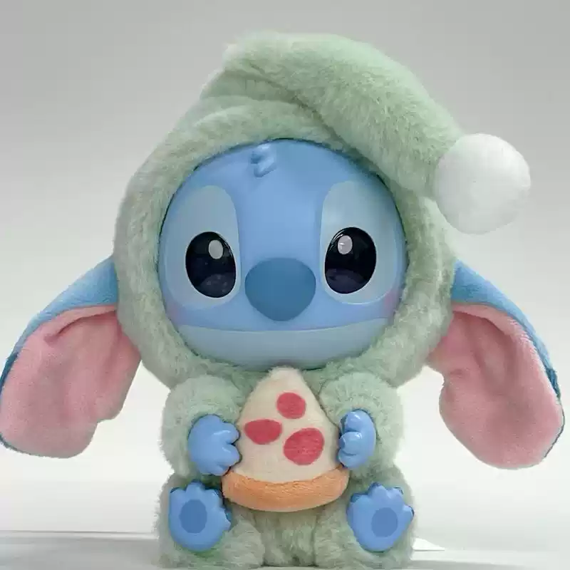 MINISO Disney Stitch Eat Something Before Sleep Series Blind Box 品史迪奇再困也要吃一口系列搪胶毛绒盲盒