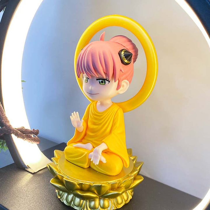 Spy x Family GK Model Buddha Anya Sitting Pose Compassion Statue Creative Anime Figurine间谍过家家 GK模型 南无佛祖 阿尼亚坐姿慈悲手办 创意雕像 动漫摆件