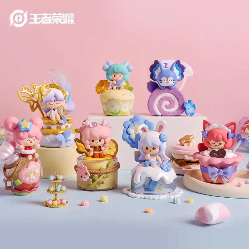 Original King of Glory Canyon Dessert House Series Blind Box Figure Game Peripheral Cute Gift Diao Chan Cai Wenji