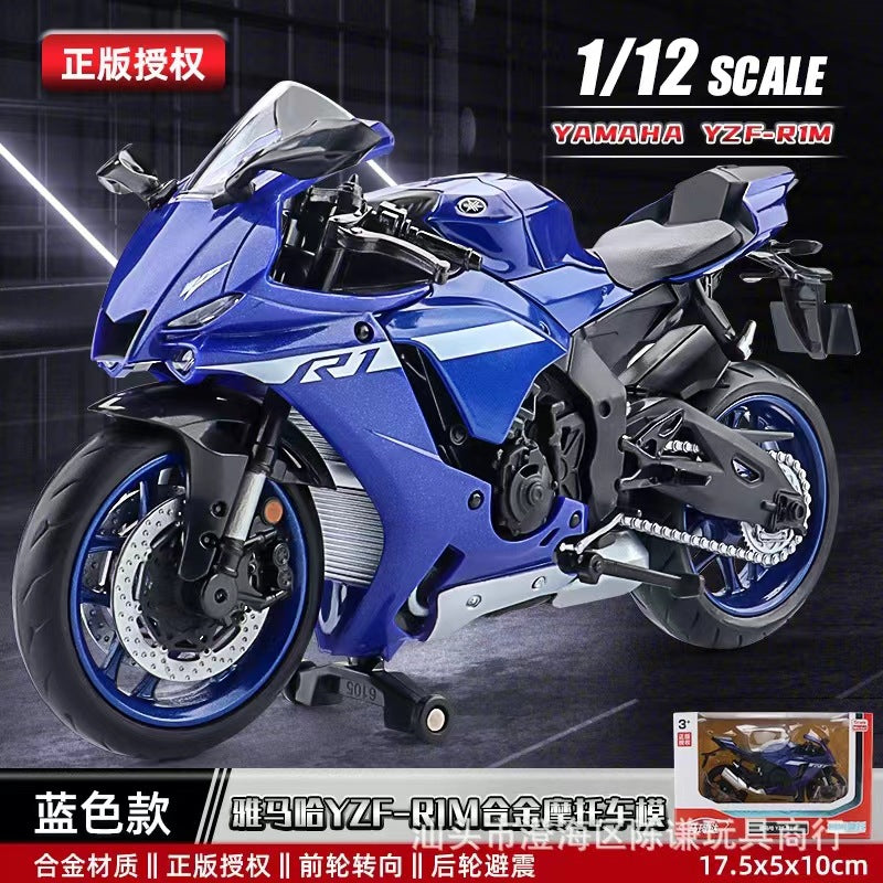 Licensed 1:12 Motorcycle Model Diecast – BMW S1000RR, Kawasaki ZX-6R, Yamaha YZF-R1, Honda CBR1000RR-R