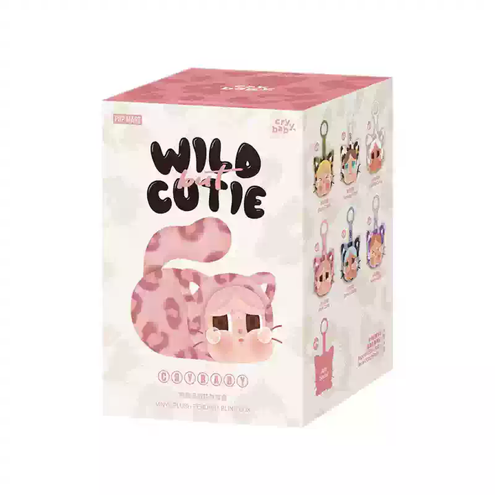 Original POPMART CRYBABY Wild but Cutie Series Vinyl Plush Pendant Blind Box CRYBABY哭娃豹豹猫猫系列搪胶毛绒挂件盲盒