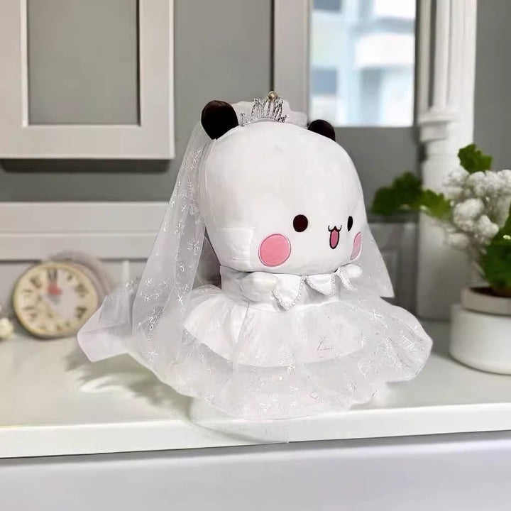 Yier & Bubu Wedding Gown Edition Plushie Panda Emoticon Anime Throw Pillow Ornament 一二布布婚纱礼服版玩偶熊猫表情包
