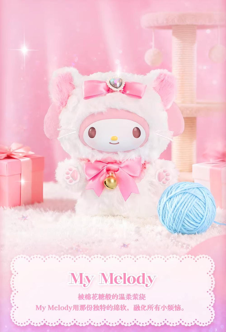 Sanrio Shiny Meow Meow Group Vinyl Plush Keychain Blind Box 正版三丽鸥闪耀喵喵团搪胶毛绒挂件盲盒可爱