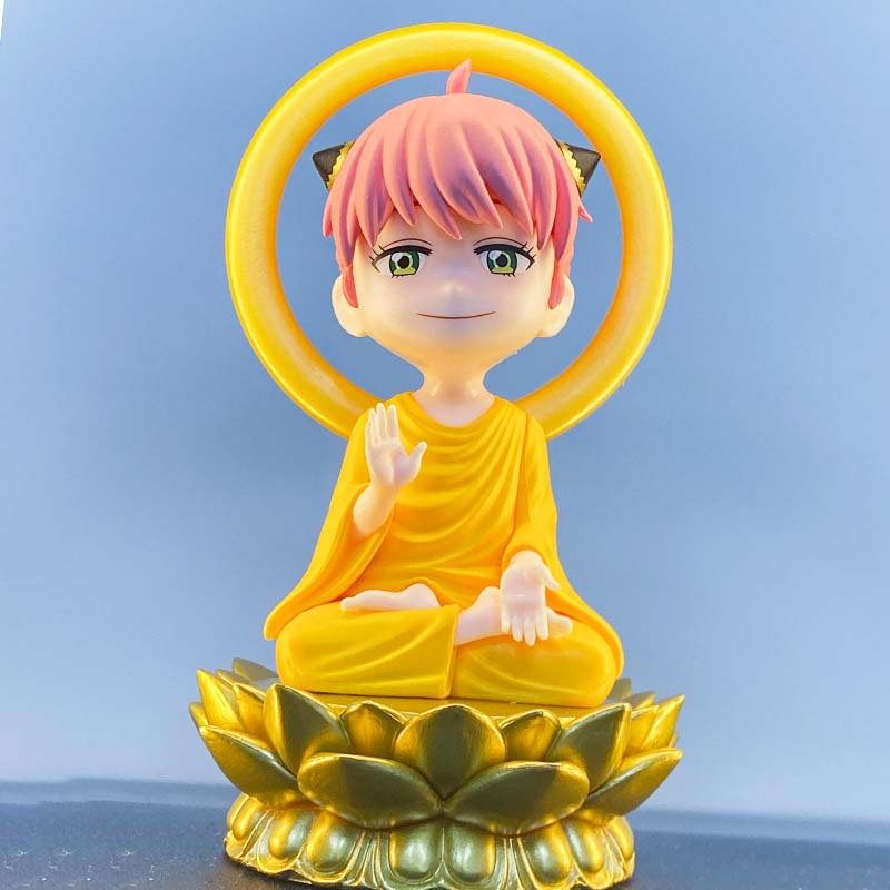 Spy x Family GK Model Buddha Anya Sitting Pose Compassion Statue Creative Anime Figurine间谍过家家 GK模型 南无佛祖 阿尼亚坐姿慈悲手办 创意雕像 动漫摆件