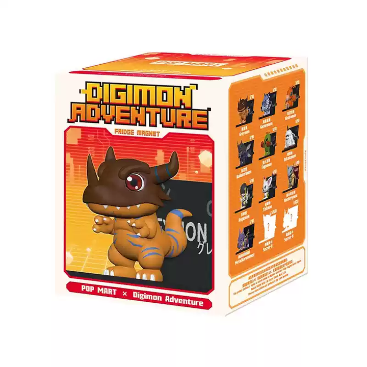Original POPMART Digimon Adventure Fridge Magnet Series Figures Blind Box 泡泡玛特数码宝贝冰箱贴系列盲盒手办玩具桌面摆件礼物