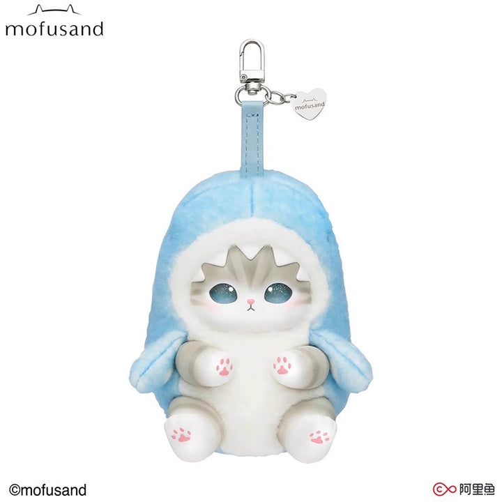 Original Mofusand Kiramekko Shiny Shark Cat Plush Keychain Blind Box – Brown Cat Soft Vinyl Doll Gift