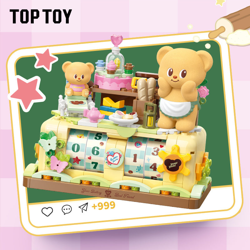 Original TOPTOY Butter Bear Perpetual Calendar Building Kit 350Pcs 黄油小熊的每一天万年历积木玩具