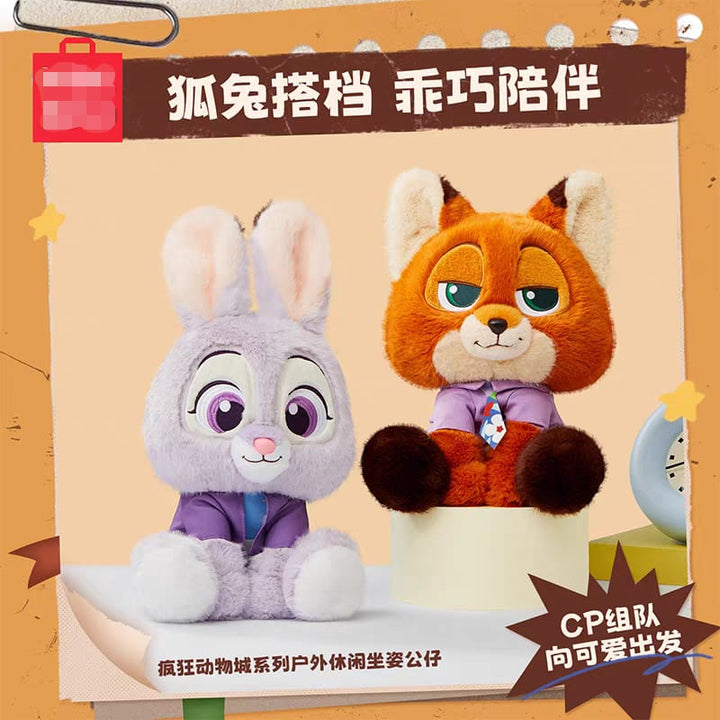 Zootopia Plush Toy Judy Hopps & Nick Wilde Stuffed Doll Gift 疯狂动物城毛绒玩偶朱迪尼克公仔娃娃礼物