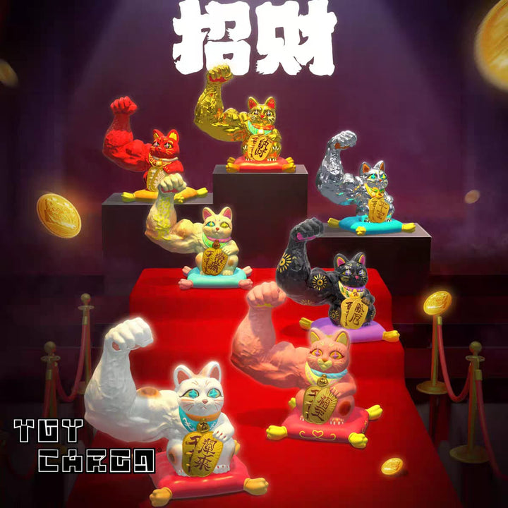 Authentic Power Lucky Cat 200% Glitter Series Blind Box Collectible – Fortune Cat Welcome Ornament 正版大力招财猫200%系列闪耀招财盲盒可爱迎宾家居摆件