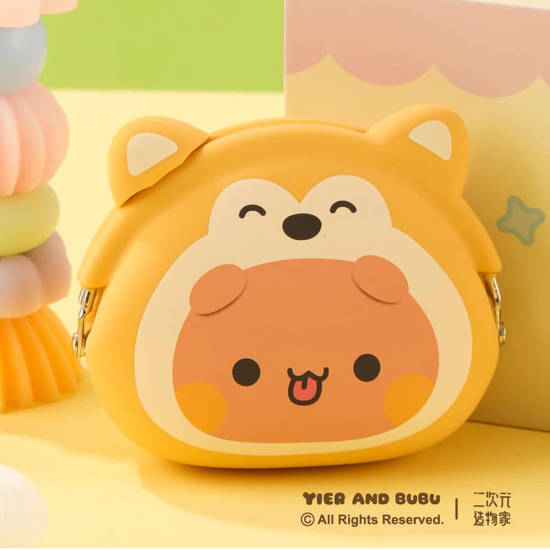 Authentic YIER BuBu Silicone Coin Purse – Cute Cartoon Key & Earphone Storage Pouch 正版一二布布硅胶口金零钱包可爱卡通钥匙耳机收纳包外出便携