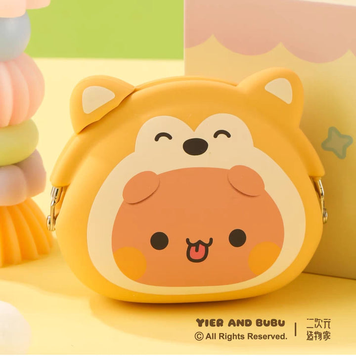 Authentic YIER BuBu Silicone Coin Purse – Cute Cartoon Key & Earphone Storage Pouch 正版一二布布硅胶口金零钱包可爱卡通钥匙耳机收纳包外出便携