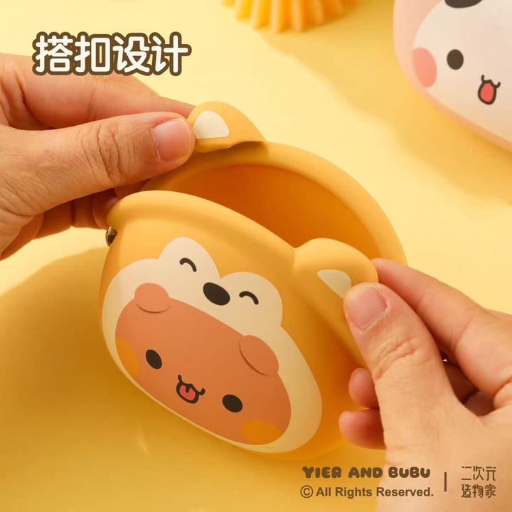Authentic YIER BuBu Silicone Coin Purse – Cute Cartoon Key & Earphone Storage Pouch 正版一二布布硅胶口金零钱包可爱卡通钥匙耳机收纳包外出便携