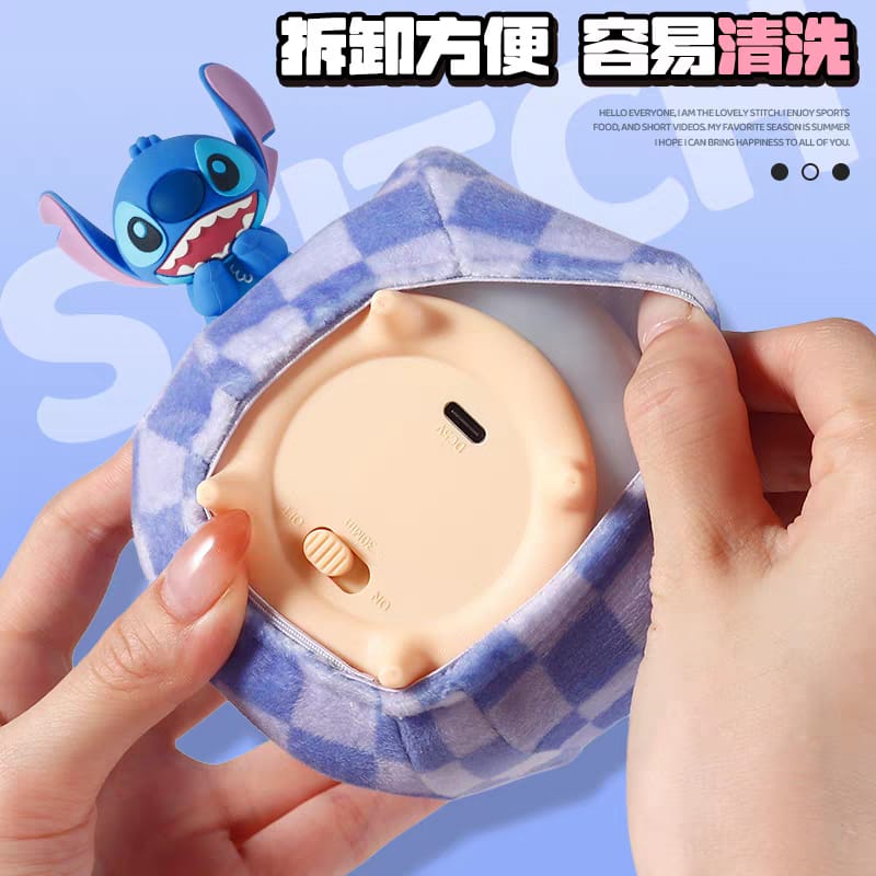 Disney Stitch Plush Night Light Sofa Tap Lamp with Phone Stand Cute Desk Decor Gift 迪士尼史迪仔小夜灯毛绒沙发拍拍灯手机支架摆件手办桌面年会礼物
