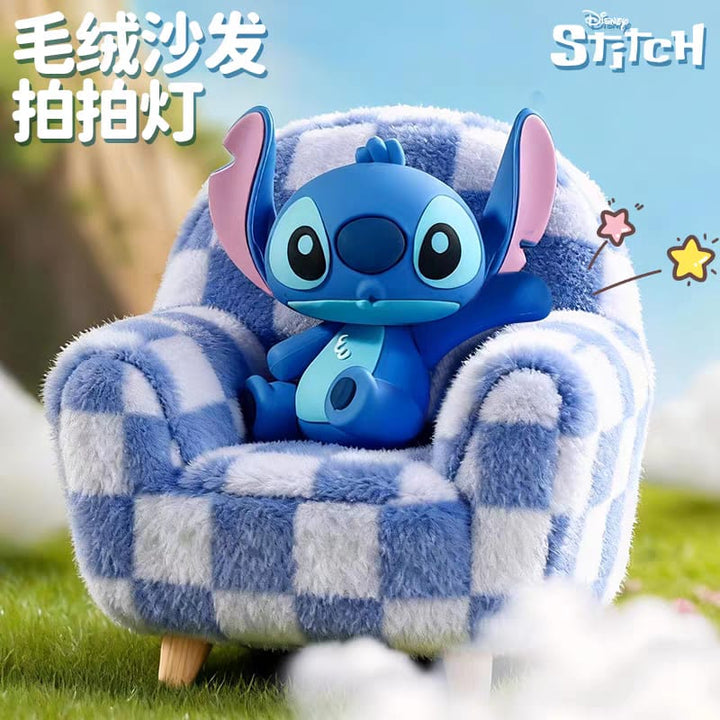 Disney Stitch Plush Night Light Sofa Tap Lamp with Phone Stand Cute Desk Decor Gift 迪士尼史迪仔小夜灯毛绒沙发拍拍灯手机支架摆件手办桌面年会礼物