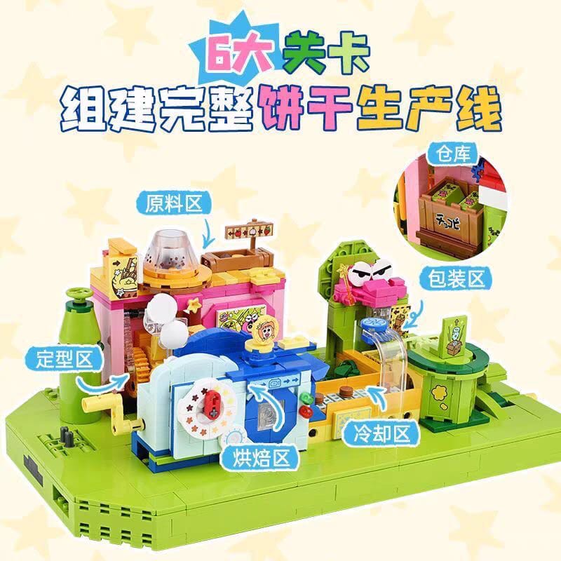 Keeppley Crayon Shin-chan Crocodile Mountain Biscuit Factory Building Blocks Display Toy 奇妙积木Keeppley蜡笔小新鳄鱼山饼干工厂摆件玩具
