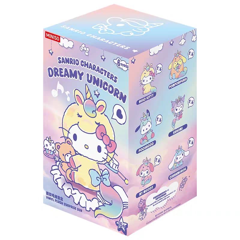 Sanrio Characters Dream Unicorn Plush Figurine Blind Box Cute Plush Vinyl Collectible Toy 三丽鸥系列梦幻独角兽系列搪胶毛绒摆件可爱盲盒