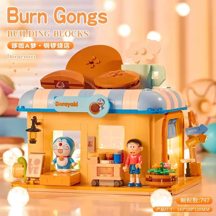 ReadyStocks Doraemon Building blocks toys 贝乐迪 小叮当 哆啦A梦 街景 建筑系列哆啦A梦电视机道具屋卡通拼装积木相机造型女生送礼佳品亚克力盒子
