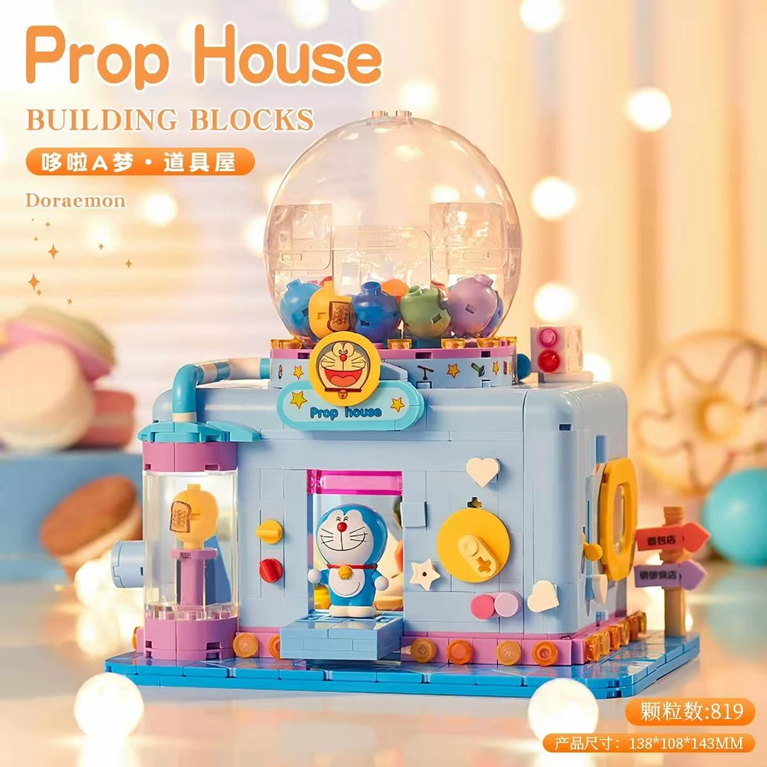 ReadyStocks Doraemon Building blocks toys 贝乐迪 小叮当 哆啦A梦 街景 建筑系列哆啦A梦电视机道具屋卡通拼装积木相机造型女生送礼佳品亚克力盒子