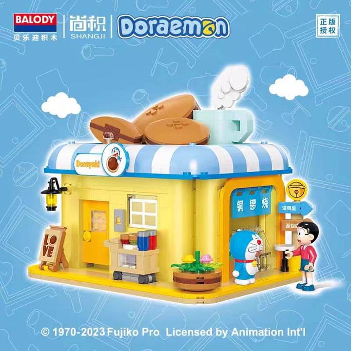 ReadyStocks Doraemon Building blocks toys 贝乐迪 小叮当 哆啦A梦 街景 建筑系列哆啦A梦电视机道具屋卡通拼装积木相机造型女生送礼佳品亚克力盒子