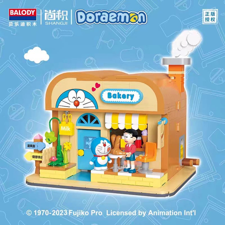 ReadyStocks Doraemon Building blocks toys 贝乐迪 小叮当 哆啦A梦 街景 建筑系列哆啦A梦电视机道具屋卡通拼装积木相机造型女生送礼佳品亚克力盒子