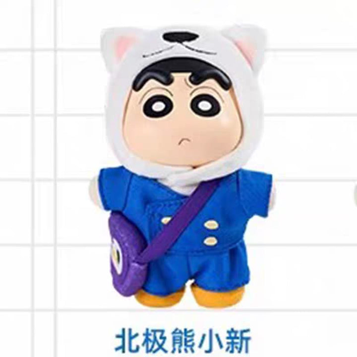 Crayon Shinchan Soft Vinyl Plush Blind Box Hanging Keychain Collectible Gift 蜡笔小新搪胶毛绒盲盒萌装出行可爱挂件生日礼物