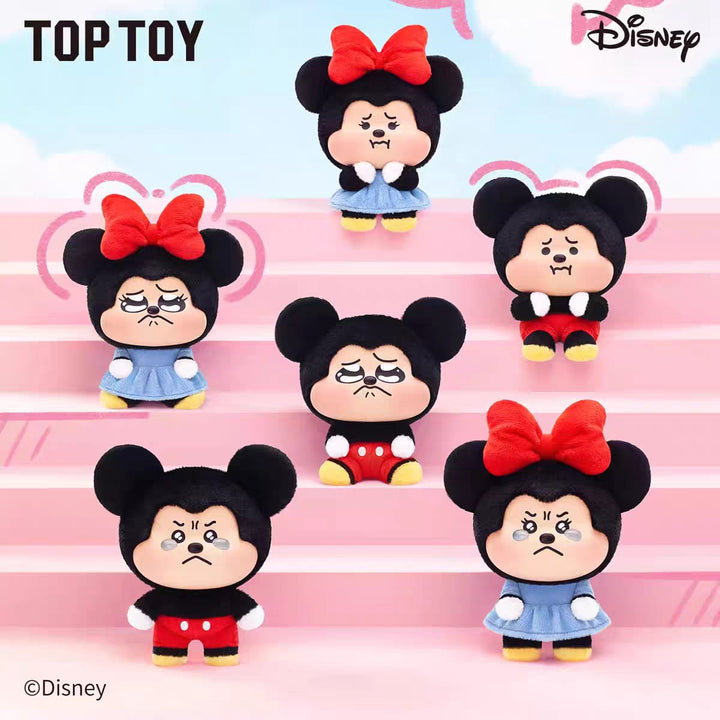 TOPTOY Disney Mickey Minnie Sad Mood Series Plush Blind Box Bag Charm  迪士尼米奇米妮委屈巴巴搪胶毛绒公仔挂件