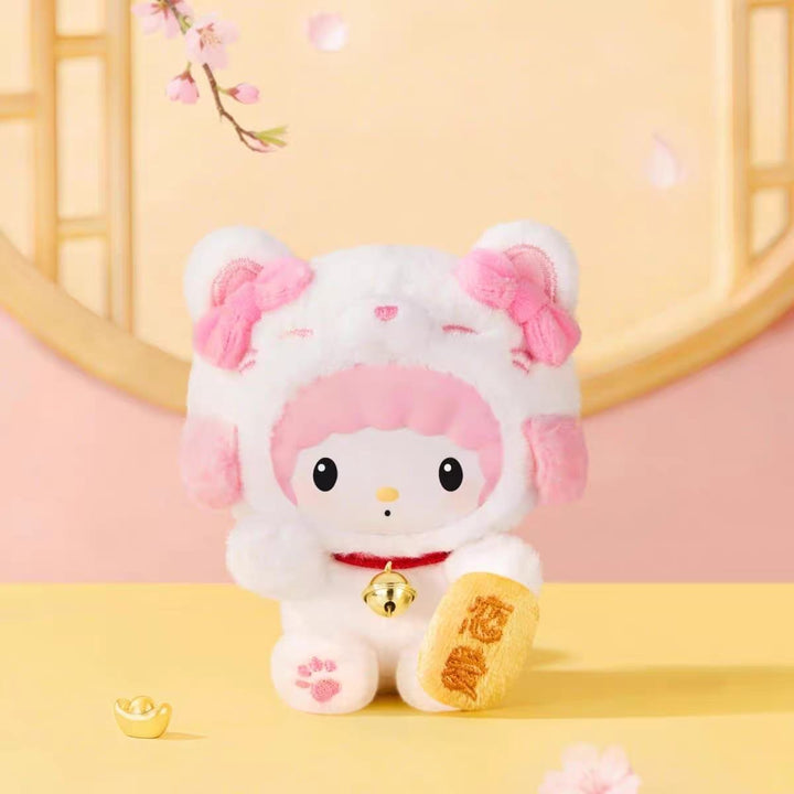 TOPTOY Sanrio Maneki Neko Blind Box Plush Keychain – Lucky Cat Hanging Charm New Year Gift TOPTOY 三丽鸥家族招财猫盲盒潮玩周边毛绒挂件女生新年礼物