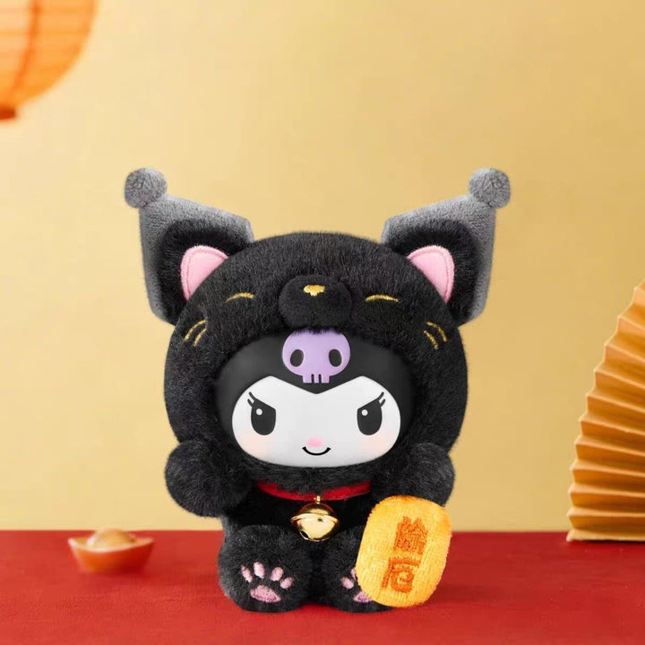 TOPTOY Sanrio Maneki Neko Blind Box Plush Keychain – Lucky Cat Hanging Charm New Year Gift TOPTOY 三丽鸥家族招财猫盲盒潮玩周边毛绒挂件女生新年礼物