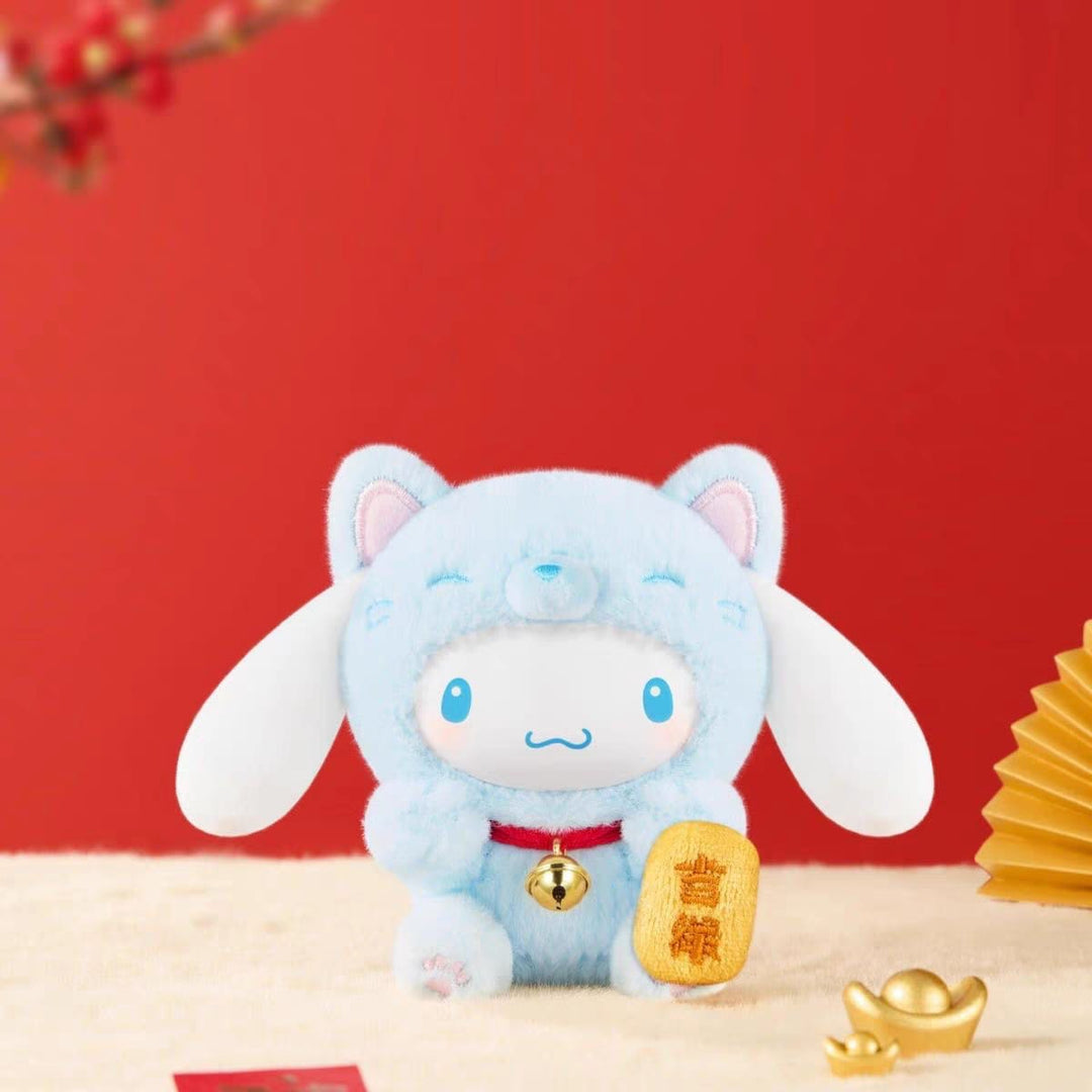 TOPTOY Sanrio Maneki Neko Blind Box Plush Keychain – Lucky Cat Hanging Charm New Year Gift TOPTOY 三丽鸥家族招财猫盲盒潮玩周边毛绒挂件女生新年礼物