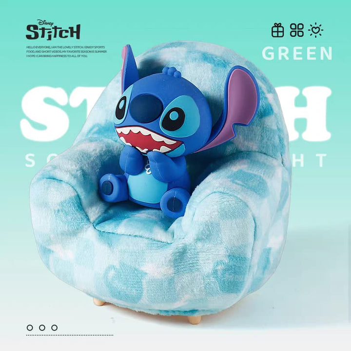 Disney Stitch Plush Night Light Sofa Tap Lamp with Phone Stand Cute Desk Decor Gift 迪士尼史迪仔小夜灯毛绒沙发拍拍灯手机支架摆件手办桌面年会礼物