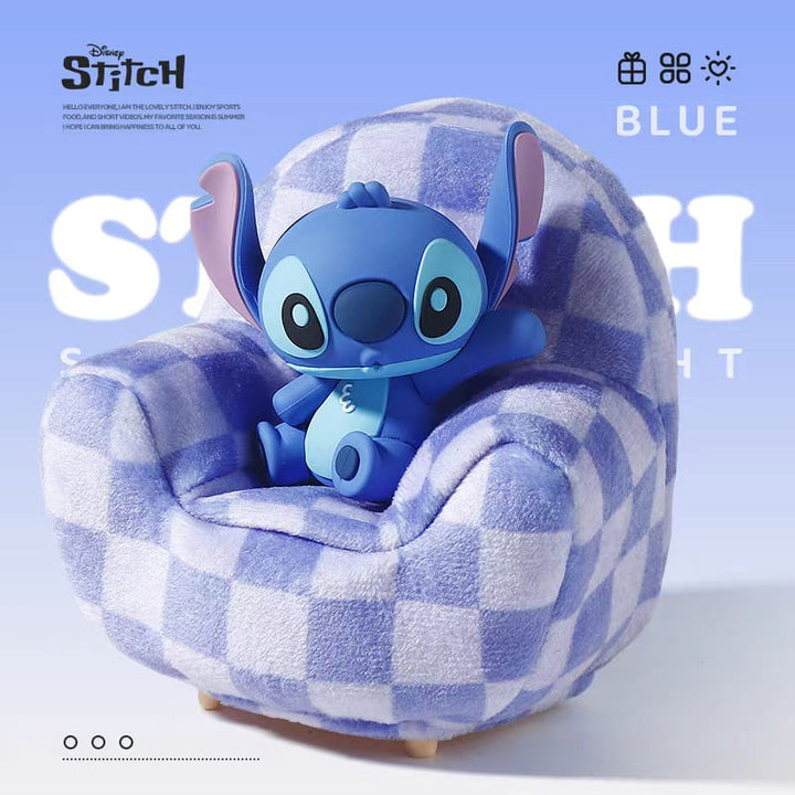 Disney Stitch Plush Night Light Sofa Tap Lamp with Phone Stand Cute Desk Decor Gift 迪士尼史迪仔小夜灯毛绒沙发拍拍灯手机支架摆件手办桌面年会礼物