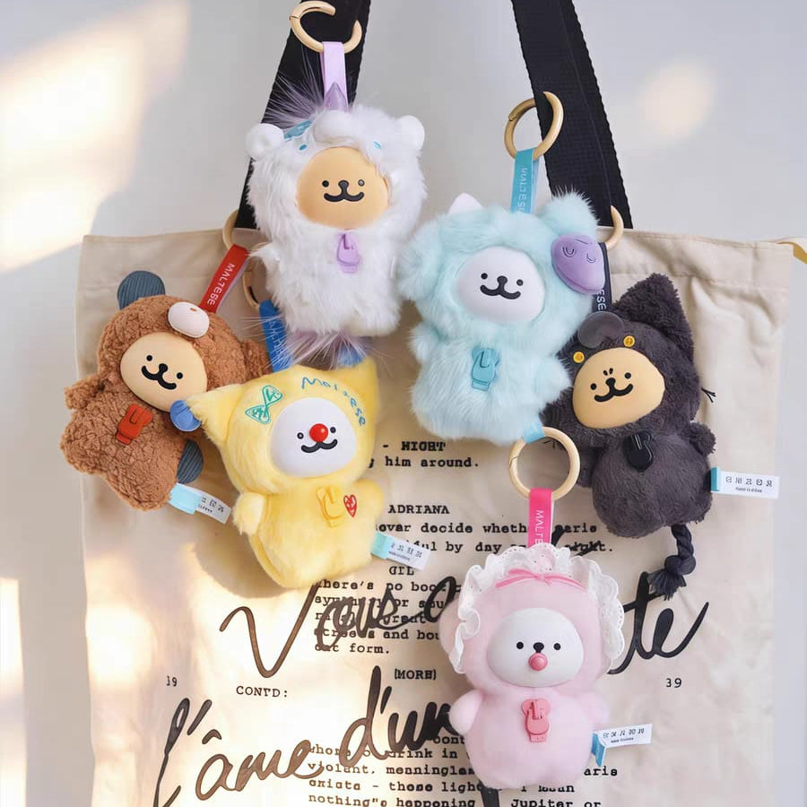 Funism Playful Lifestyle Maltese “My Good Companion” Vinyl Plush Blind Box Keychain Doll 玩乐主义线条小狗我的好伙伴搪胶毛绒盲盒周边挂件娃娃女