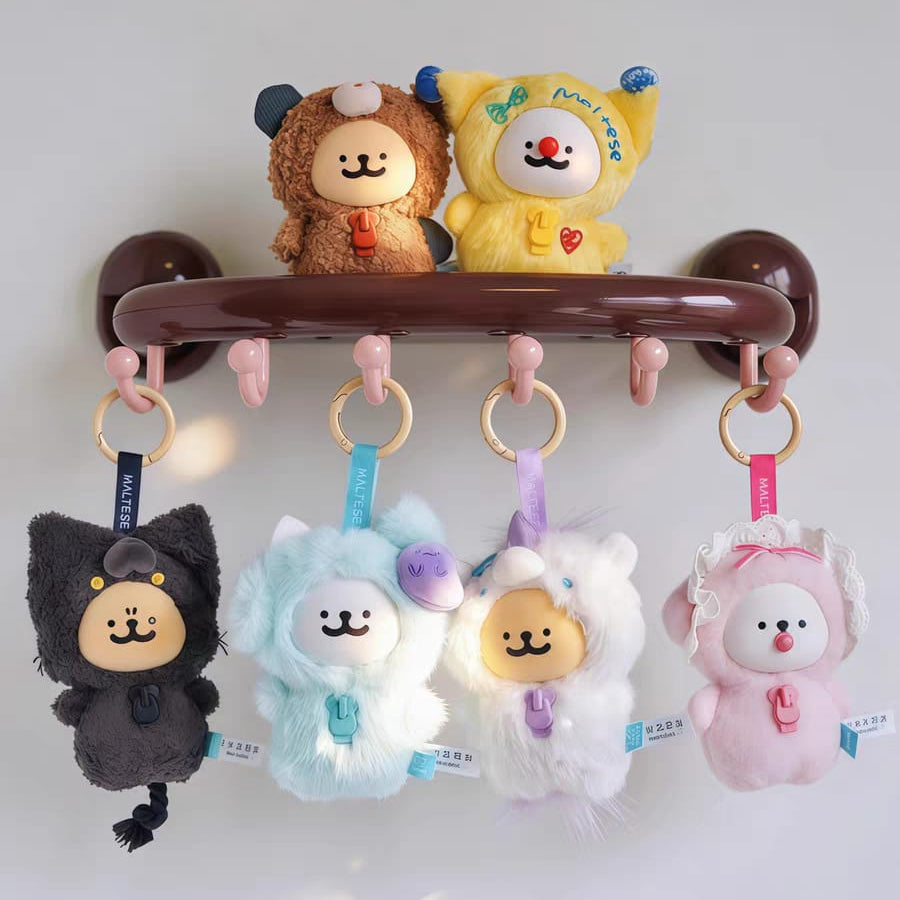 Funism Playful Lifestyle Maltese “My Good Companion” Vinyl Plush Blind Box Keychain Doll 玩乐主义线条小狗我的好伙伴搪胶毛绒盲盒周边挂件娃娃女