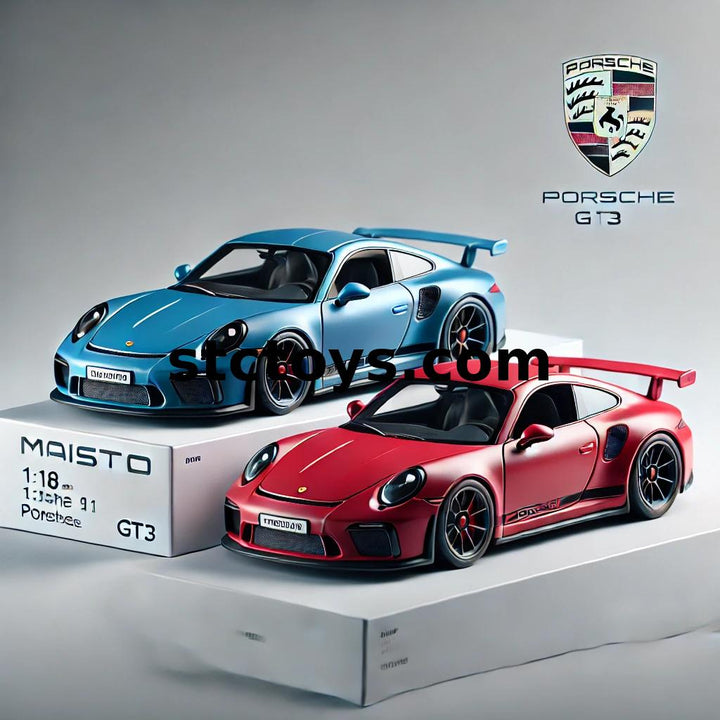 Official Licensed Maisto Porsche 911 GT3 1:18 Scale Diecast Model (Blue/Red/Black)