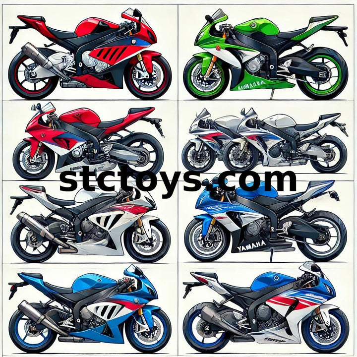 Licensed 1:12 Motorcycle Model Diecast – BMW S1000RR, Kawasaki ZX-6R, Yamaha YZF-R1, Honda CBR1000RR-R