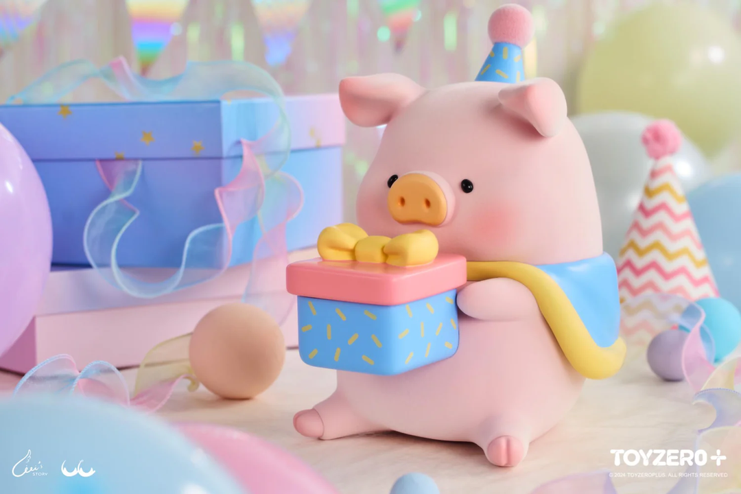 Original TOYZEROPLUS LuLu the Piggy - 3XL 5th Anniversary 正品罐头猪lulu猪五周年生日蛋糕套组限定吊卡潮玩盲盒摆件