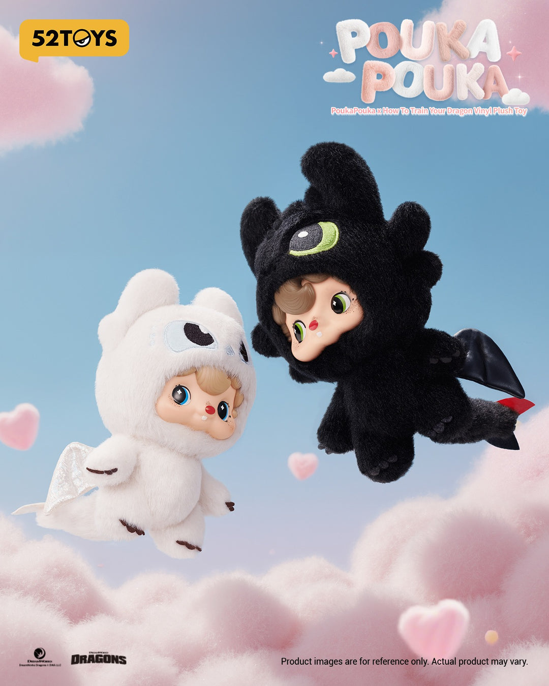 Original 52TOYS Pouka Pouka How to Train Your Dragon Collection 52TOYS波卡波卡POUKA驯龙高手无牙仔搪胶毛绒挂件潮玩礼物摆件