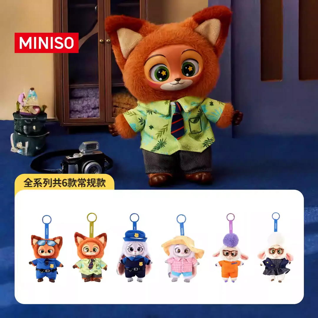 Original MINISO Zootopia Vinyl Plush Pendant Mystery Blind Box 新品MINISO名创优品迪士尼疯狂动物城搪胶毛绒公仔盲盒摆件玩偶