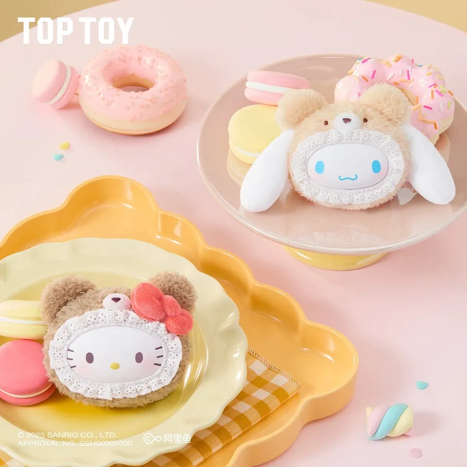 Original TOPTOY Sanrio Characters Fluffy Teddy Bear Series Blind Box 三丽鸥家族绒绒小熊系列搪胶毛绒挂件酷洛米美乐蒂盲盒礼物