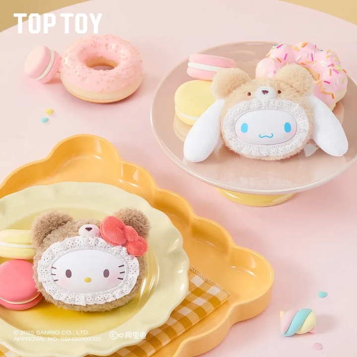 Original TOPTOY Sanrio Characters Fluffy Teddy Bear Series Blind Box 三丽鸥家族绒绒小熊系列搪胶毛绒挂件酷洛米美乐蒂盲盒礼物